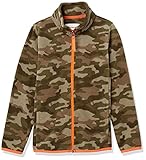 Amazon Essentials Polar Fleece Full-Zip Mock Jackets Jacke, Military-Muster/Orange, 6-7 J