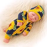 ZITA ELEMENT Newborn Reborn Baby 10 Zoll Puppe und Kleidung Set Jumpsuit Kleidung Kinder Mädchen Waschbare realistische Silikon-Baby-Pupp