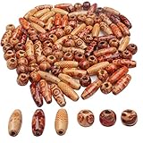 100 Stück Schmuck Holzperlen, Geschenk Perlen für Armbänder Verschiedene Formen Holz Perlen für Basteln Auffädeln DIY Schmuck Handwerk(50 Runden udn 50 Oval)