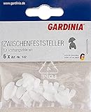 GARDINIA Zwischenfeststeller für Vorhangschienen GE und P2Ü, 6 Stück, Kunststoff, Weiß