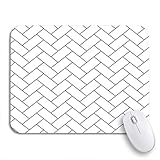 Gaming Mouse Pad Muster Fischgrät Parkett Diagonale Weiß Holz Abstrakter Pfeil Schwarz Rutschfeste Gummi Backing Mousepad für Notebooks Computer Maus M