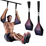 Gonex Bauchmuskelschlaufen Armschlaufen für Bauchtraining Bauchmuskeltraining Klimmzugstange, Ab Straps Slings für Tür Reck Zuhause Fitness Beinheben, Beinheben und vertikalen C
