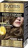 Syoss Oleo Intense Öl-Coloration 6-10 Dunkelblond Stufe 3 (3 x 115 ml), dauerhafte Haarfarbe mit pflegendem Öl, Coloration ohne Ammoniak