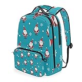 Tanzender Weihnachtsmann Studentenrucksack Kinderrucksack Büchertasche Schülerrucksack Laptop mit Umhängetasche für die Mädchen Jung