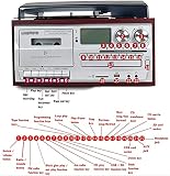 Bluetooth-Schallplattenspieler Plattenspieler CD-Kassette AM/FM-Radio und Aux-Eingang mit USB-Anschluss und SD-Kodierung - Remote Co (Vinylplayer)