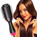 Haartrockner Warmluftbürste, Kristal Fashion 3 In 1 Multifunktions Föhnbürste Hair Styler & Volumizer Negative Ion Haarglätter Bürste Pinsel Volumizer Heißluftbürste für Alle Haartyp