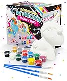 Original Stationery Geschenke für Mädchen -Sparschwein-Spardose Einhorn zum Basteln und Malen - Bastelset für Mädchen mit Pinseln, Malfarben, Schmucksteinen und Stick