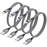 RAVIAD iPhone Ladekabel, Lightning Kabel 4-Pack 1.2M Nylon iPhone Kabel für iPhone 11, XS, XS Max, XR, X, 8, 8 Plus, 7, 7 Plus, 6s, 6s Plus, 6, 6 Plus, SE, 5s, 5c, 5