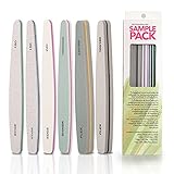 LYYDAN Nagelfeilen, 6-teiliges professionelles Nagelfeilen-Set, waschbar, doppelseitig, Körnung 100/180, für Nagelpflege und Styling