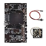YIYIO X79 H61 BTC Miner Motherboard mit Schalter Kabel + CPU KüHlung LüFter UnterstüTzung 3060 3070 3080 GPU 5 PCIE Mining Motherb