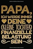 Papa, ich werde immer deine (kleine Tochter) finanzielle Belastung sein: Notizbuch Tagebuch Planer 110 linierte Seiten als Geschenk für Vater/Papa ... 6 x 9 Zoll, Softcover mit M