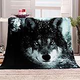 YZHEWQ Winterdecke Grauer Wolf Decke Decke Blanket Fleecedecke Winterdecke Tagesdecke Flauschig Decke Sofa Kinder 100 x 130