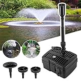 YAOBLUESEA 4 in 1 Teichpumpe Springbrunnenpumpe mit Filter UV-Klärer,Wasserspielpumpe Bachlaufpumpe,Stromkabel für Garten- und Springbrunnengestaltung（24W）