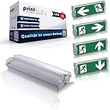 LED Notleuchte 3W Aufputz IP65 6000K - Kaltweiß Rettungszeichenleuchte Notausgang Notausgangslicht Notlicht Fluchtweg Leuchte Fluchtwegbeleuchtung inklusive Piktogramme Notausgang