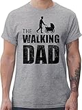 Vatertagsgeschenk Papa - The Walking Dad - M - Grau meliert - Tshirt Papa - L190 - Tshirt Herren und Männer T-S