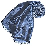 Lorenzo Cana Damen Schal Luxustuch elegant gewebt in Damast - Webung florales Paisley Muster aus Viskose mit Seide 55 x 190 cm, 89159