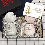 Mr Right und Mrs Always Right Paare Kaffeetassen Tassen Geschenke Set für Verlobung Hochzeit Brautdusche Braut und Bräutigam werden Jungvermählten Jubiläum - Keramik Marmor 13 Unze-O