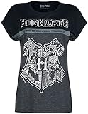 Harry Potter Hogwarts Frauen T-Shirt schwarz/grau meliert XL 100% Baumwolle Fan-Merch, F