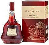 ROYAL OPORTO AGED 20 YEARS TAWNY PORT (1 x 0,75l) in der Kristallflasche mit Geschenkverpackung - Portwein aus dem ältesten und größten Portweinhaus der Welt Real Companhia V