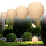 ML-Design Kugelleuchte Set Ø20/30/40cm, Steinoptik, E27, LED Gartenleuchte mit Erdspieße, IP65 spritzwassergeschützt, Kugellampe Gartenkugel Gartenlampe Gartenbeleuchtung Außenleuchte, für Innen/Auß