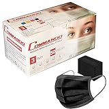 50x Gesichtsmasken Einweg Mundschutz Black Gesichtsmaske Mundmaske CE ZERTIFIZIERT, 3-lagig EN 14683 Typ II Maske Unisex Face Masks, Menge:50 Stück