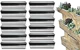 Bada Bing 12er Set Pflanzschale für Palette Verzinktes Metall Blumenkasten Zink Einsatz für Europalette Pflanzschale Pflanztopf Kräuterkasten Deko Garten Trend 47