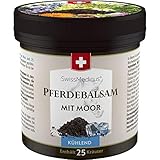 SwissMedicus - Pferdebalsam - mit Moor kühlend 250 ml - Pferdesalbe - kühlender Massage-Gel für Rücken und Gelenke, Moor und 25 Kräuter - Traditionelle Schweizer Rezeptur - gelenkschmerzen salb