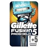 Gillette Fusion 5 ProShield Rasierer Herren mit Trimmerklinge für Präzision und Gleitbeschichtung, Rasierer + 6 Rasierkling