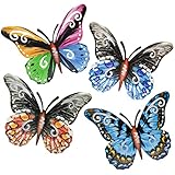 4 Stücke Metall Schmetterlinge Wanddeko Wand Deko Schmetterling Gartendeko wohnzimmer garten dekoration gartendekoration wanddekoration Skulptur Statuen Home Dekorationen balkon Outdoor-Zaun T