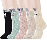 ZOYLINK KuschelSocken, Flauschige Socken Bettsocken Damen Warme Wintersocken Damen Socken Weihnachtssock