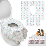 HBselect 30 pcs Einweg Toilettenauflagen Toilettenbezüge 65 x 60 cm WC Toilette Auflage Toiletten Sitzbezug WC-Sitz Matte Toilettenpapier Pad Kinder und Erwachsene Super für Unterwegs Klo (Mustern)