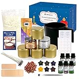YRYM HT Kerzenherstellung Kit,DIY Kerzenherstellung Zubehör,DIY Duftkerze Geschenke Set mit Soja Waxs,Kerzendochte,Duftöl,Kerzendosen,Thermometer und M