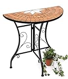DanDiBo Tisch Halbrund Konsolentisch Wandtisch 120041 Beistelltisch Metall Mosaik 70