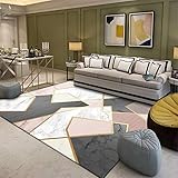 Kunsen Baby kinderzimmer Wohnzimmer Teppich Rechteckiges modernes geometrisches graues Rosa Weiß leicht zu verwalten kinderzimmer teppiche mädchen Teppich für Schlafzimmer 80x160cm 2ft 7.5' X5ft 3'