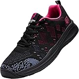 LARNMERN PLUS Sportschuhe Damen Leichte Atmungsaktiv Sneaker rutschfeste Bequem Stoßfest Laufschuhe Fitness Jogging Outdoor Laufen Sport Freizeitschuhe(Lila,38)