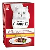 PURINA GOURMET Mon Petit Katzenfutter nass, Geflügel-Variationen, 8er Pack (8 x 6 Beutel à 50g)