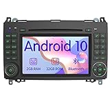 AWESAFE Android 10 Autoradio mit Navi für Mercedes-Benz A Klasse/B Klasse/Vito/Sprinter, unterstützt DAB+ WLAN CD DVD Bluetooth MirrorLink 2 Din 7 Zoll B