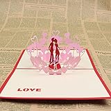 LZHLMCL Geschenk Grußkarte Bankett Einladungsbrief Dreidimensionale Liebhaber 3D Dreidimensionale Grußkarte Wünsche Weihnachtskarte R