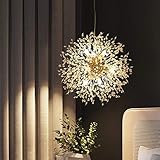 Dellemade Sputnik Kronleuchter 8-Licht Golden Luxuriöse Pendelleuchte für Schlafzimmer, Wohnzimmer, E