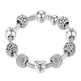 Bettelarmband mit herzförmigen Glasperlen, 18 Centimetre(7.08 Inches?, 18cm(7.08 inches)