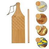 Combo Gnocchi Nudelbrett Garganelli Brett und Gnocchi Stripper Spaghetti Macaroni Nudelbrett Bambus Rolling Cavatelli Pasta Maker Pasta Board Gnocchi Roller Küche Geschenk