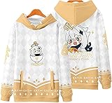 KMNL Anime umgabes Charaktere Paimon Gedruckt Jacke + Pullover + Hoodie Genshin Schlagspiel Reißverschluss Jacke 3D Student Erwachsene Cosplay Geschenk Top gelb (2xs-3XL)-Yellow3_M