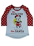 M?dchen White & Red Mickey Mouse T-Shirt Mehr Famouse als Santa T-S