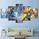 ZDDBD Modulares Bild Home Decoration 5 Stück Mortal Kombat Spiel Wandkunst Modern Canvas Hd Print Gemälde für S
