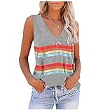 Sommer Oberteile Tshirt Damen Kurzarm Sexy Tank Top Crop Tops Casual V Ausschnitt Basic Shirt Lässige Druck Sommerbluse Shirt Damen Tunika ärmellose T Shirt Tunika Vest Blusentop Strick Weste Top