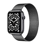 Skymens Klassisches Milanese Armband Im Edlen Mesh Design Mit Superstarkem Magneten Stufenlos Einstellbar, Kompatibel Mit Apple Watch Serie 1-7, Armband (38/40/41mm schwarz)