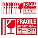 Vorsicht zerbrechlich Aufkleber Warnetiketten Aufkleber fragile leuchtrot Umzugs-Etiketten Vorsicht zerbrechlich Glas Bruchgefahr Paketaufkleber Please handle with care Etiketten 112p