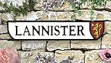 Hauslannister Wappen Game of Thrones GoT Retro Vintage Straßenschild Schwarz & Weiß Dragons Winter Is Coming Iron Thron Seven Kingdoms Stark Daenarys Targaryen Winterfell Nights Watch R