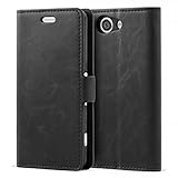 Mulbess Handyhülle für Sony Xperia Z3 Compact Hülle Leder, Sony Xperia Z3 Compact Handytasche, Flip Schutzhülle für Sony Xperia Z3 Compact Case, Schw