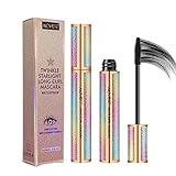 Mascara Black, 4D Seidenfaser wasserdichte Wimpern Wimperntusche, Extra Lange Wimpern-Wimperntusche und Dick, Langlebig, Klumpenfrei, Natürlich Wischfest, Fügt Mühelos Länge, Tiefe und Glamour H